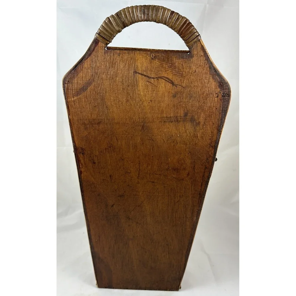 Wooden Split Bamboo-Rattan-Style Slat Basket W/Handle 18
